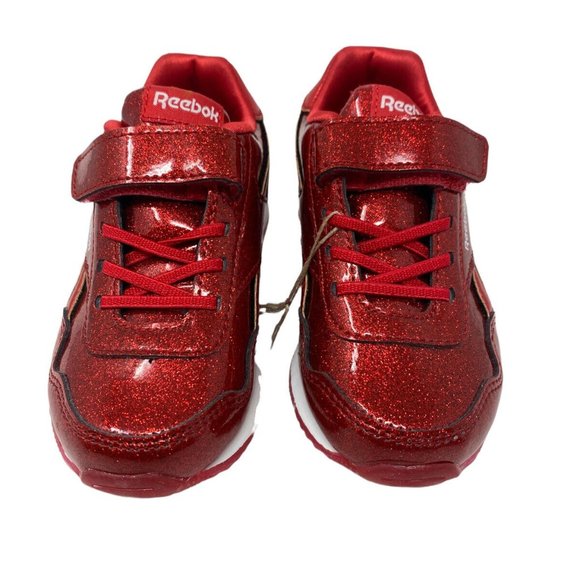 New Reebok Royal Classic Jogger 3 Toddler Red Glitter Shimmer Shoes Sz 8.5 NWOB - Picture 2 of 10